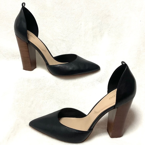 Black Aldo NICHOLES Chunky Platform Pointed Toe High Heel Pumps size 9 - Picture 1 of 14
